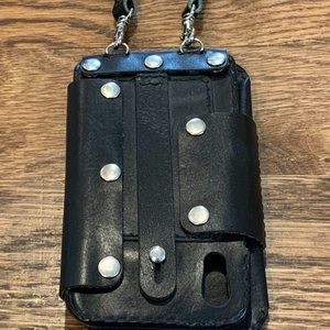 Black, Leather, iPhone XR/12 Case/Purse/Wallet